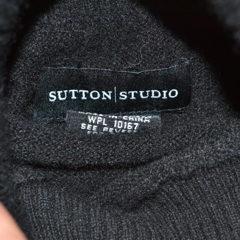 Sutton Studio Black Turtleneck Sweater